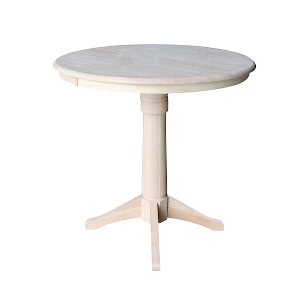 International Concepts Round 36 in Round Top Pedestal Table, 40.9 inH, Unfinished, 36 in W, 36 in L, 40.9 in H, Wood K-36RT-27B-6B-2 - main